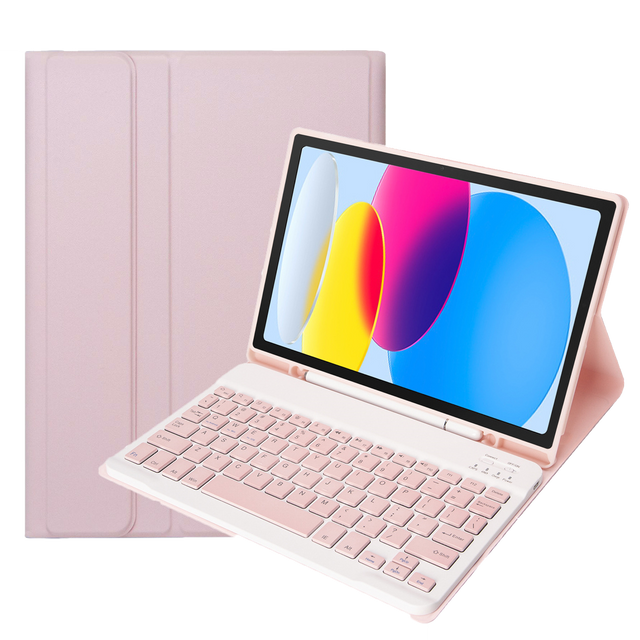 Schutzhülle mit kabelloser Tastatur Alogy Tastaturhülle mit Stifthalter für Apple iPad 10.9 2022 Pink