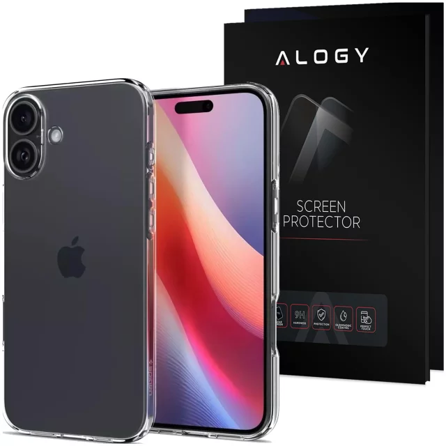 Etui + Szkło do iPhone 16 Spigen Liquid Crystal obudowa ochronna case na telefon Crystal Clear