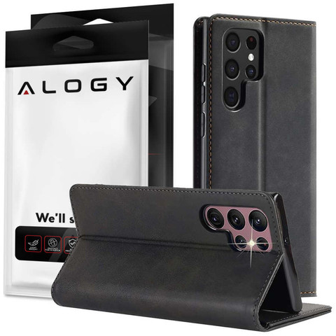 Leather Flip Wallet Case Alogy Forwenw pro Samsung Galaxy S22 Ultra Black