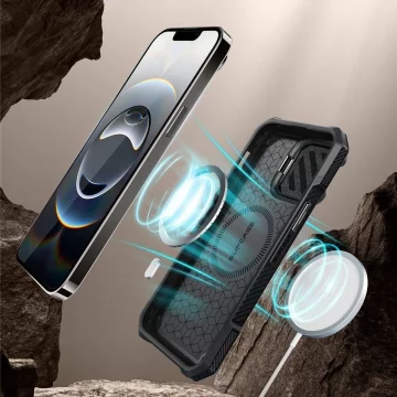 Etui Supcase UB XT Mag MagSafe iPhone 16e Black z podstawką