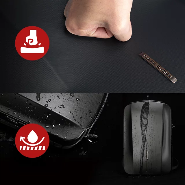 Batoh na notebook Mark Ryden 17,3", nabíjení přes USB, vodotěsný, prostorný a praktický, otevírání 180°, ochrana proti krádeži s TSA zámkem a popruhem na kufr, 46x31x9 cm - černý