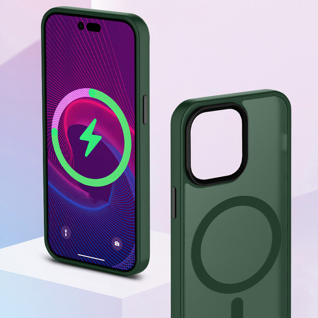 Schützendes MagMat Case für MagSafe für Apple iPhone 13 Mattgrünes Glas