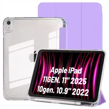 Etui do Apple iPad 11gen. 11" 2025 / 10gen. 10.9" 2022 Ochronne Hybrydowe z Miejscem na Rysik, Składana Okładka, Funkcja Podstawki, Alogy HybridBook™ Case – Fioletowe