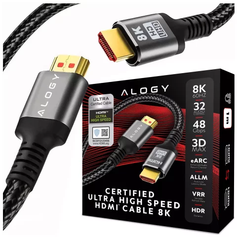 HDMI 2.1 kabel Alogy 8K 60Hz 48GBps 3m černý