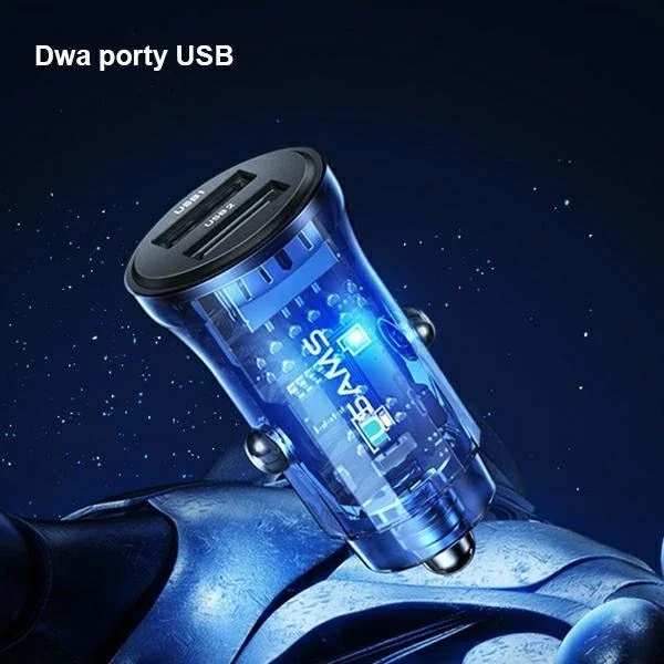 USAMS Car charger C31 3A 2xUSB-A Fast Charge black/black CC162CC01 (US-CC162)