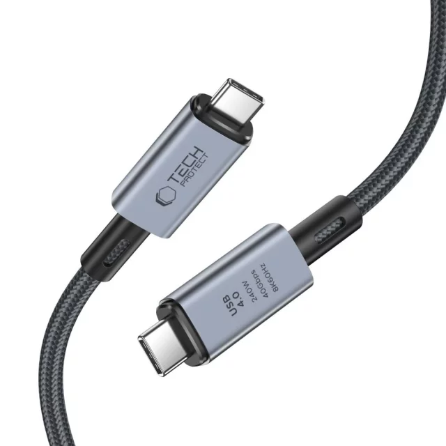Kabel UltraBoost Max USB 4.0 8k 40 Gb/s Type-C PD240W 200 cm šedý
