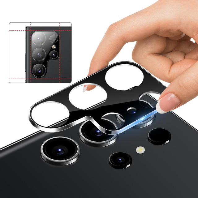 Kovový kryt pro Samsung Galaxy S24 Ultra, ochranný pro ostrůvek fotoaparátu, Alogy Metal Lens, černý