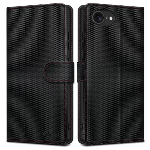 iPhone 16e Tech-Protect Wallet RS Hülle Schwarz Roter Rand