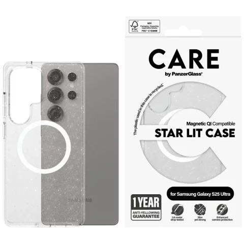 Pouzdro na Samsung Galaxy S25 Ultra CARE od PanzerGlass Flagship Urban Combat StarLight White QI