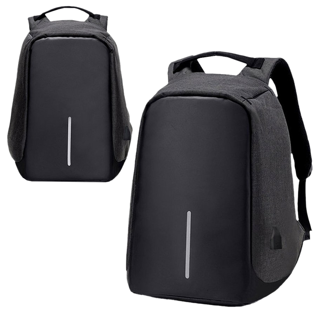 Batoh Alogy Urban Safe proti krádeži pro 15,6" notebook s USB portem velký voděodolný Unisex černý