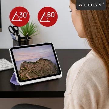 Etui do Apple iPad 11gen. 11" 2025 / 10gen. 10.9" 2022 Ochronne Hybrydowe z Miejscem na Rysik, Składana Okładka, Funkcja Podstawki, Alogy HybridBook™ Case – Fioletowe