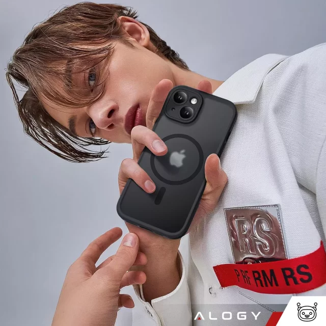 Pouzdro pro Apple iPhone 14 Alogy MagSafe Hybrid Matte Case Matný kryt s ochranou objektivu černý