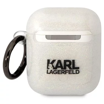 Protective case for headphones Karl Lagerfeld for Airpods 1/2 cover transparent Gliter Karl