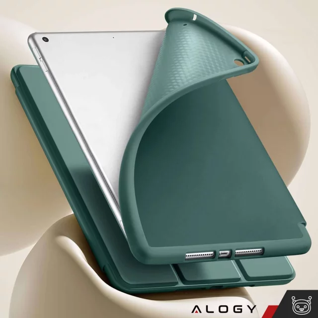 Hülle für Apple iPad 10.2 9 Gen 8/7 2021/2020/2019 Smart Pencil Case Alogy TPU Tablet Cover Grün