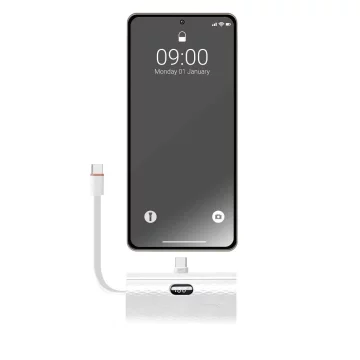 FORCELL F-ENERGY Power Plug F5K3 Powerbank z Wbudowanym Złączem Typ C PD 20W 5000 mAh Biały