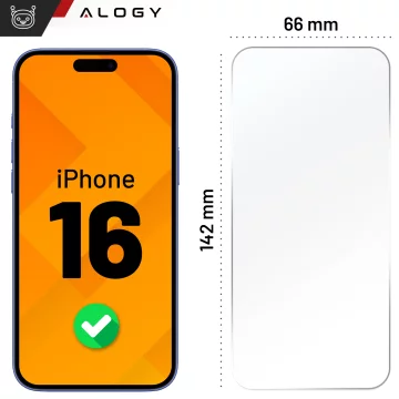 2x tvrzené sklo pro Apple iPhone 16 Screen Protector 9H Alogy Heavy Pro™️ [2ks]