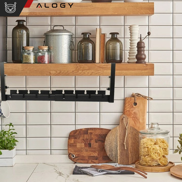 Organizér kabelů pod desku stolu, nastavitelná police na kabely, lišta na stůl, hliníkový držák Alogy Black