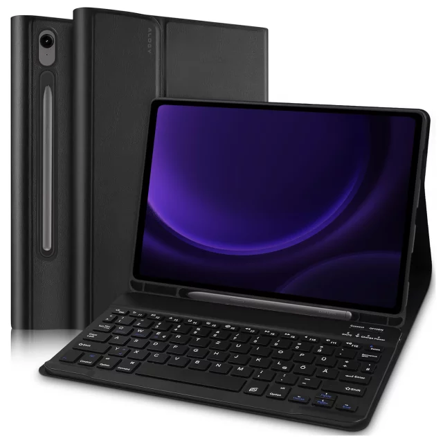 Etui z klawiaturą z miejscem na rysik do Samsung Galaxy Tab S9 FE 10.9" Alogy Keyboard Case Czarne