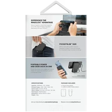 Powerbank UNIQ Hoveo Magnetyczny 5000mAh 20W PD USB-C Różowy