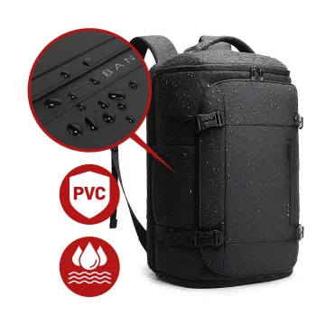 Bange Waterproof Backpack for Laptop 15.6" City Travel 45x30x16 cm for Work Airplane Men's Women's with USB Port Black