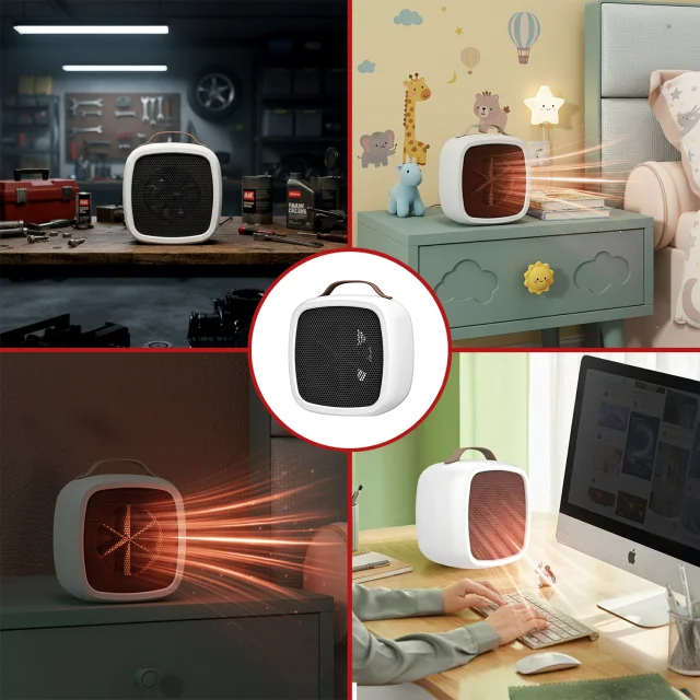 Elektrický ohřívač Farelka ventilátorový ohřívač mini 500W ohřívač deskový ohřívač pro Alogy bílá