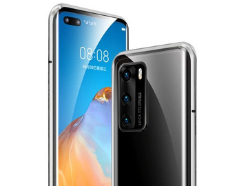 Dr.Fit doppelseitige magnetische Glashülle für Huawei P40 Silber