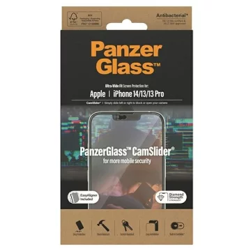 Szkło PanzerGlass Ultra-Wide Fit pro iPhone 14 / 13 / 13 Pro 6,1" Ochrana obrazovky CamSlider Antibakteriální Easy Aligner Včetně 2795