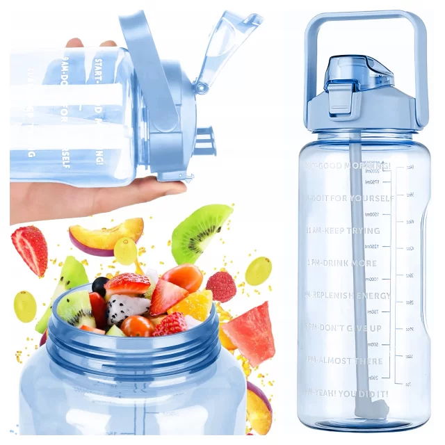 Große Glasflasche Wasserflasche Trinkgetränke Alogy Motivational Messbecher 1l 1000ml Silikonhülle Olive