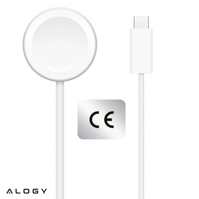 Alogy magnetisches QI induktives Ladekabel für Apple Watch USB-C Typ C 100cm 1M Weiß