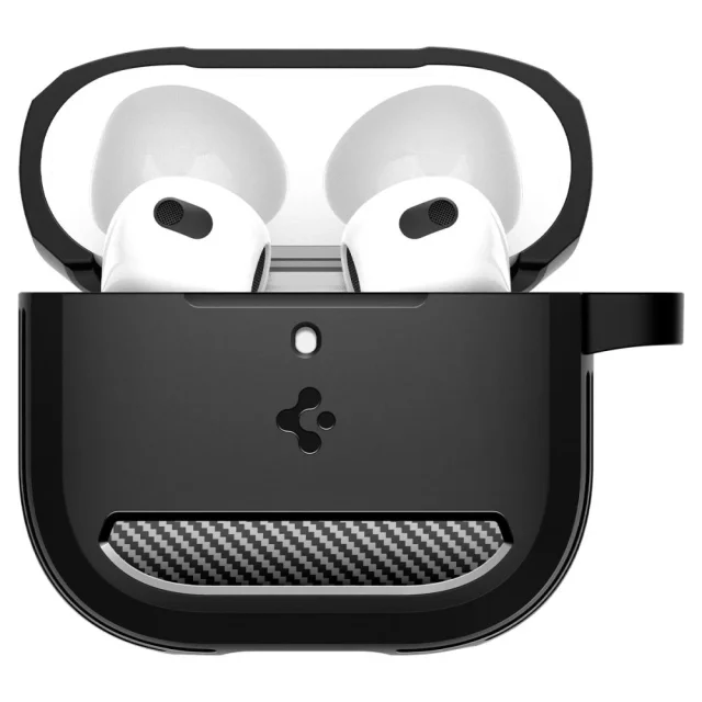 Schutzhülle für Apple Airpods 4 Spigen Rugged Armor Mattschwarz