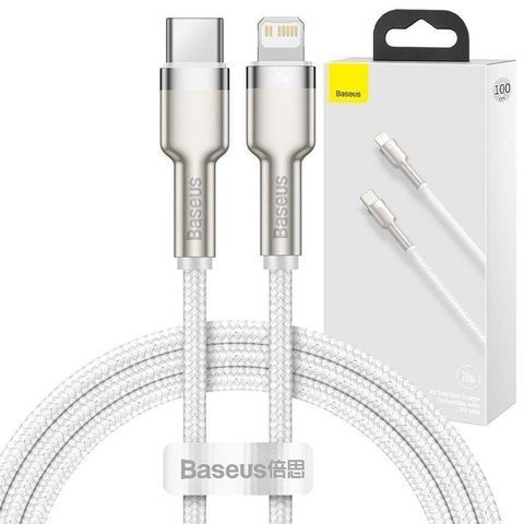 Kabel kabel Baseus Metal USB-C Type C na Lightning PD 20W 1m White