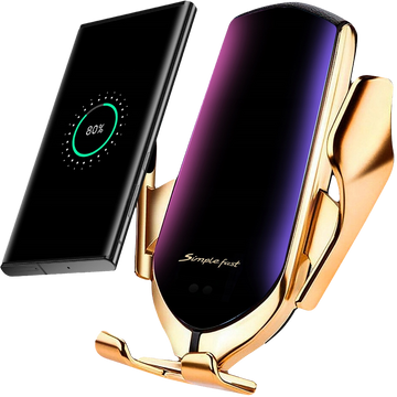 Automatic car holder Alogy R2 Qi inductive car charger for the car grille 10W Gold