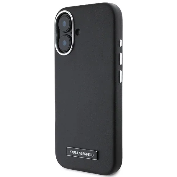 Karl Lagerfeld obal pro iPhone 16 Plus 6,7" černý MagSafe Hardcase FW Metal Plate