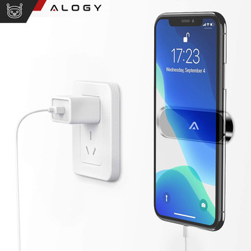 Car holder x2, Alogy set, magnetic, self-adhesive, black