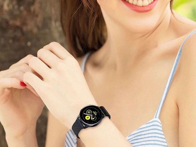 Milánský náramek Alogy pásek z nerezové oceli pro 22mm chytré hodinky Black