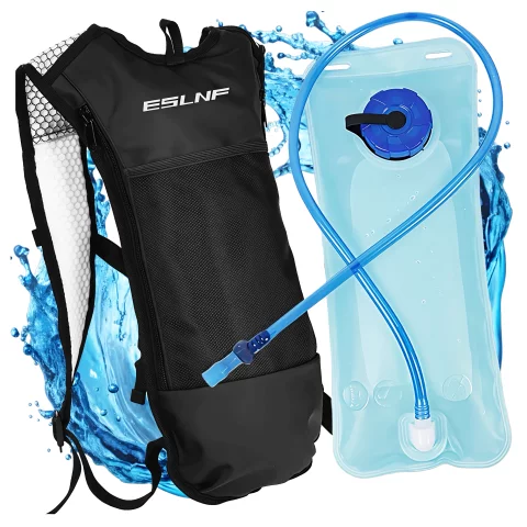 Cyklistický batoh na záda s 2litrovou vodní nádrží pro cyklisty, cyklistiku, běh, černý