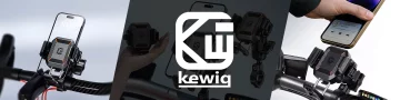 KEWIG M33-C1 Motorcycle Bike Handlebar Phone Holder with Anti-Shock System for Motorbike, Quad, Scooter, Black
