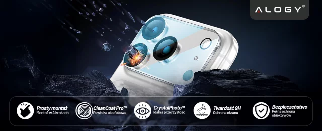 2x Kameralinsenglas für Apple iPhone 16 Pro / 16 Pro Max Alogy Lens Protector Pro Transparent