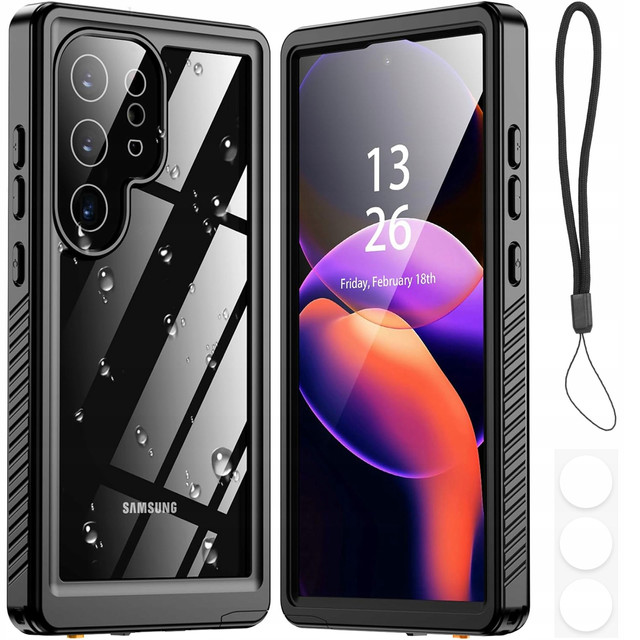 Case for Samsung Galaxy S24 Ultra Armored Waterproof IP68 360 Armor Case for Mag Safe Alogy black