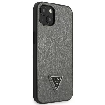 Etui Guess GUHCP13SPSATLG do Apple iPhone 13 Mini 5,4" srebrny/stříbrný pevný obal SaffianoTriangle Logo