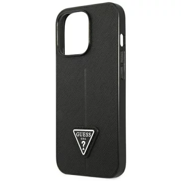 Etui Guess GUHCP14LPSATLK für Apple iPhone 14 Pro 6,1" Czarny/Black Hardcase SaffianoTriangle Logo