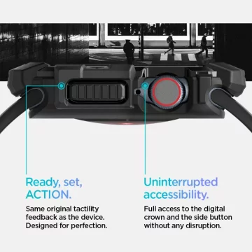 POUZDRO PRO APPLE WATCH 10 (46MM) ČERNÉ, MATNÉ, ČERNÉ, SPIGEN RUGGED ARMOR PRO