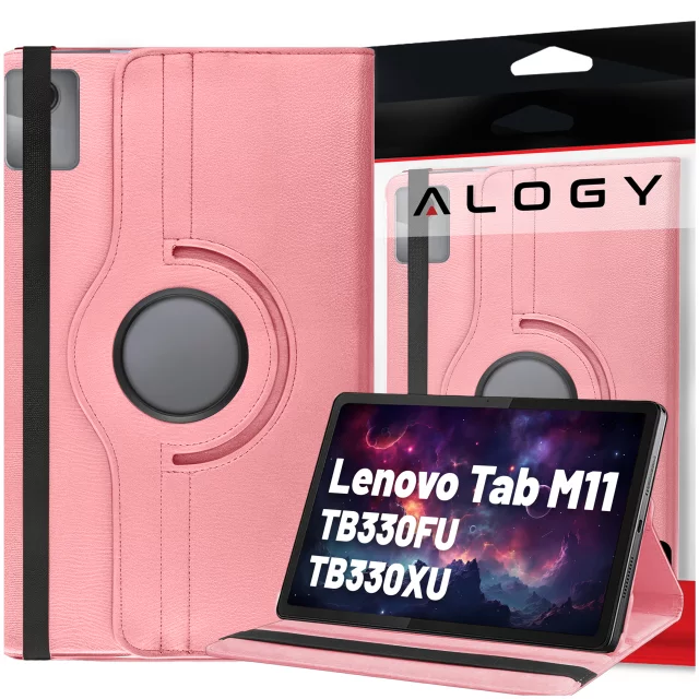 360 Case for Lenovo Tab M11 10.95" TB330FU / TB330XU / TB331FC Rotating Cover with Flip for Tablet Case Alogy Pink