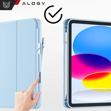 Etui + Szkło do Apple iPad 10gen. 10.9" 2022 / A16 11gen. 11" 2025 obudowa na tablet Alogy Smart Case Pencil Holder Niebieskie
