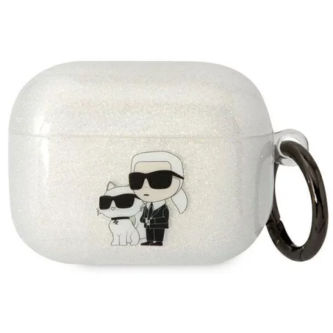 Karl Lagerfeld ochranné pouzdro na sluchátka pro kryt Airpods Pro průhledný Gliter Karl