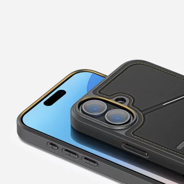 Etui do iPhone 16 Dux Ducis Rafi II Mag MagSafe RFID Podstawka Czarne