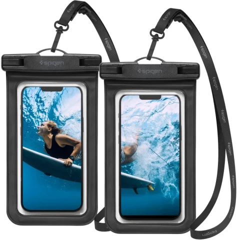Spigen a601 universelle wasserdichte Hülle 2er-Pack schwarz