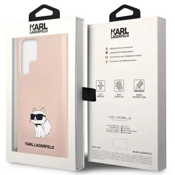 Karl Lagerfeld KLHCS23LSNCHBCP do Samsung Galaxy S23 Ultra S918 hardcase Silicone Choupette różowy/pink