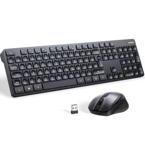 Ugreen MK006 Wireless Keyboard Mouse Set 2.4 GHz Black