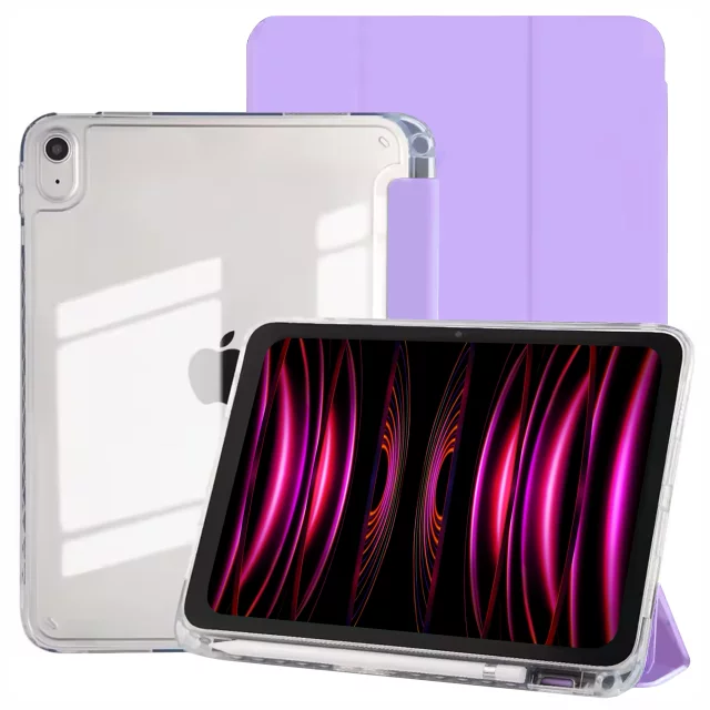 Etui do Apple iPad 11gen. 11" 2025 / 10gen. 10.9" 2022 Ochronne Hybrydowe z Miejscem na Rysik, Składana Okładka, Funkcja Podstawki, Alogy HybridBook™ Case – Fioletowe